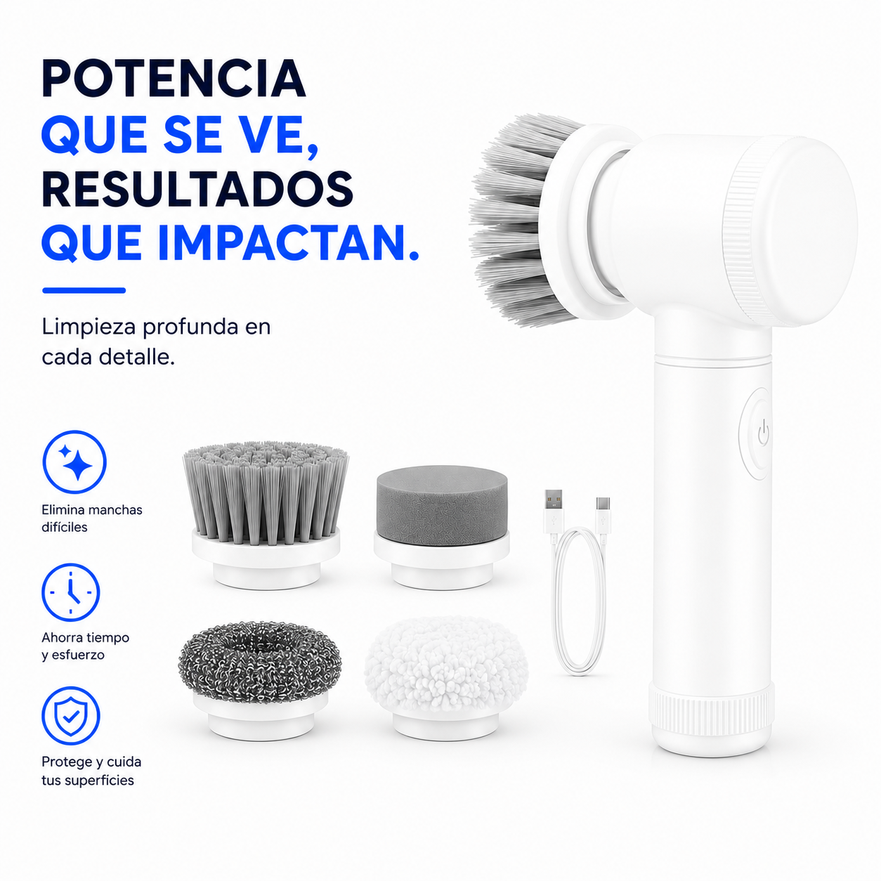 Moravelmo Clean™ | Cepillo Eléctrico Multifunción