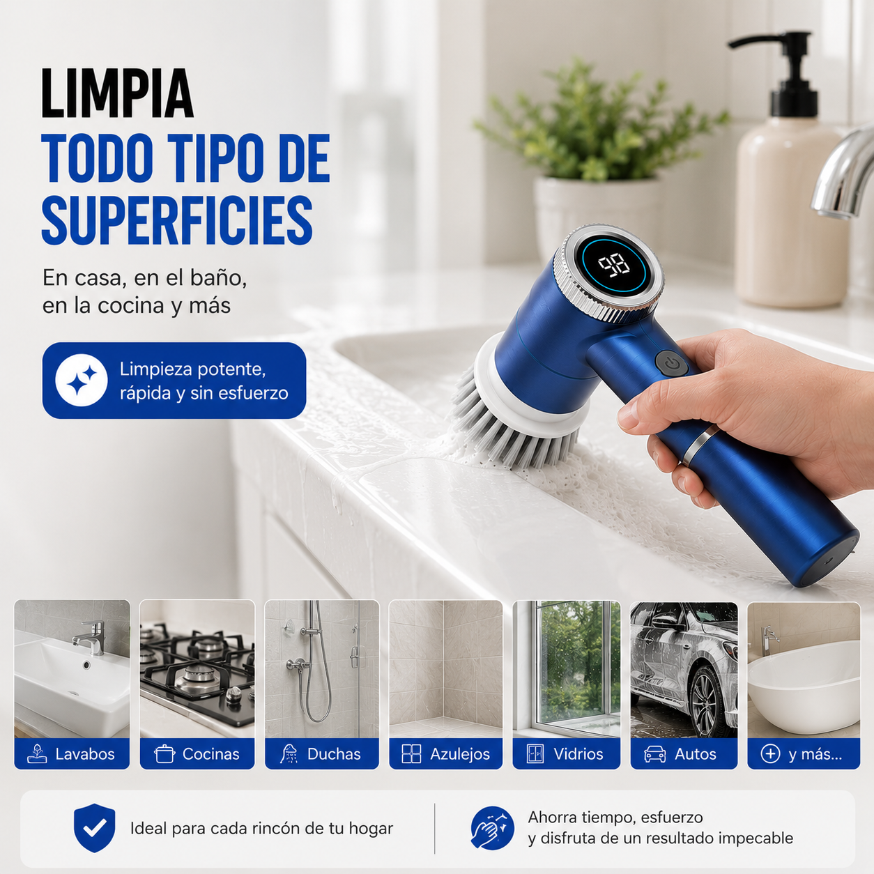 Moravelmo Clean PRO™ | Cepillo Eléctrico Multifunción